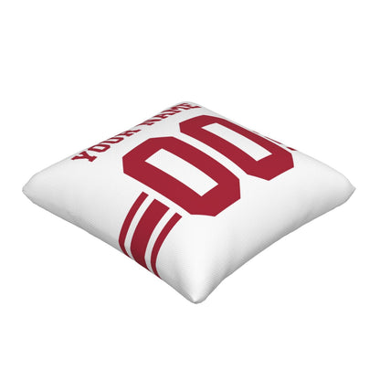Custom White Red New York Giants Decorative Throw Pillow Case - Print Personalized Football Team Fans Name & Number Birthday Gift