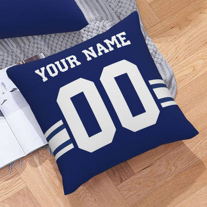 Custom Royal New York Giants Decorative Throw Pillow Case - Print Personalized Football Team Fans Name & Number Birthday Gift