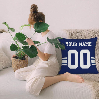 Custom Royal New York Giants Decorative Throw Pillow Case - Print Personalized Football Team Fans Name & Number Birthday Gift