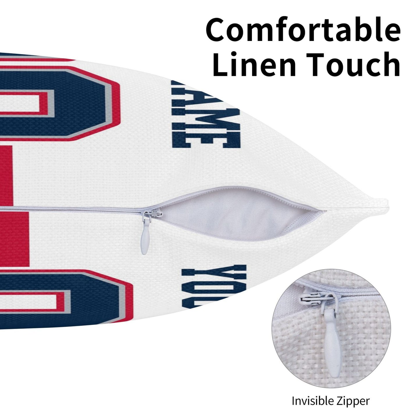 Customized New England Patriots Football Team Decorative Throw Pillow Case Print Personalized Football Style Fans Letters & Number White Pillowcase Birthday Gift