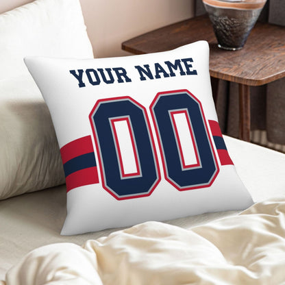 Customized New England Patriots Football Team Decorative Throw Pillow Case Print Personalized Football Style Fans Letters & Number White Pillowcase Birthday Gift