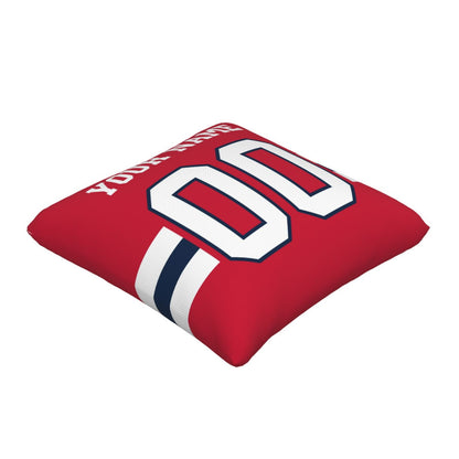 Customized New England Patriots Football Team Decorative Throw Pillow Case Print Personalized Football Style Fans Letters & Number Red Pillowcase Birthday Gift