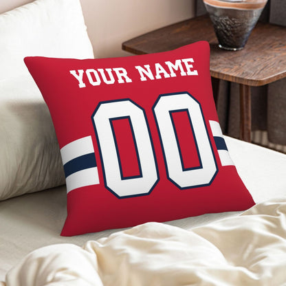 Customized New England Patriots Football Team Decorative Throw Pillow Case Print Personalized Football Style Fans Letters & Number Red Pillowcase Birthday Gift