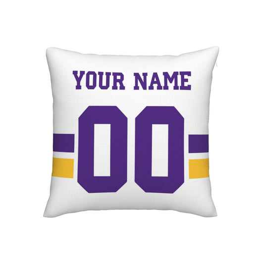 Customized Minnesota Vikings Football Team Decorative Throw Pillow Case Print Personalized Football Style Fans Letters & Number White Pillowcase Birthday Gift