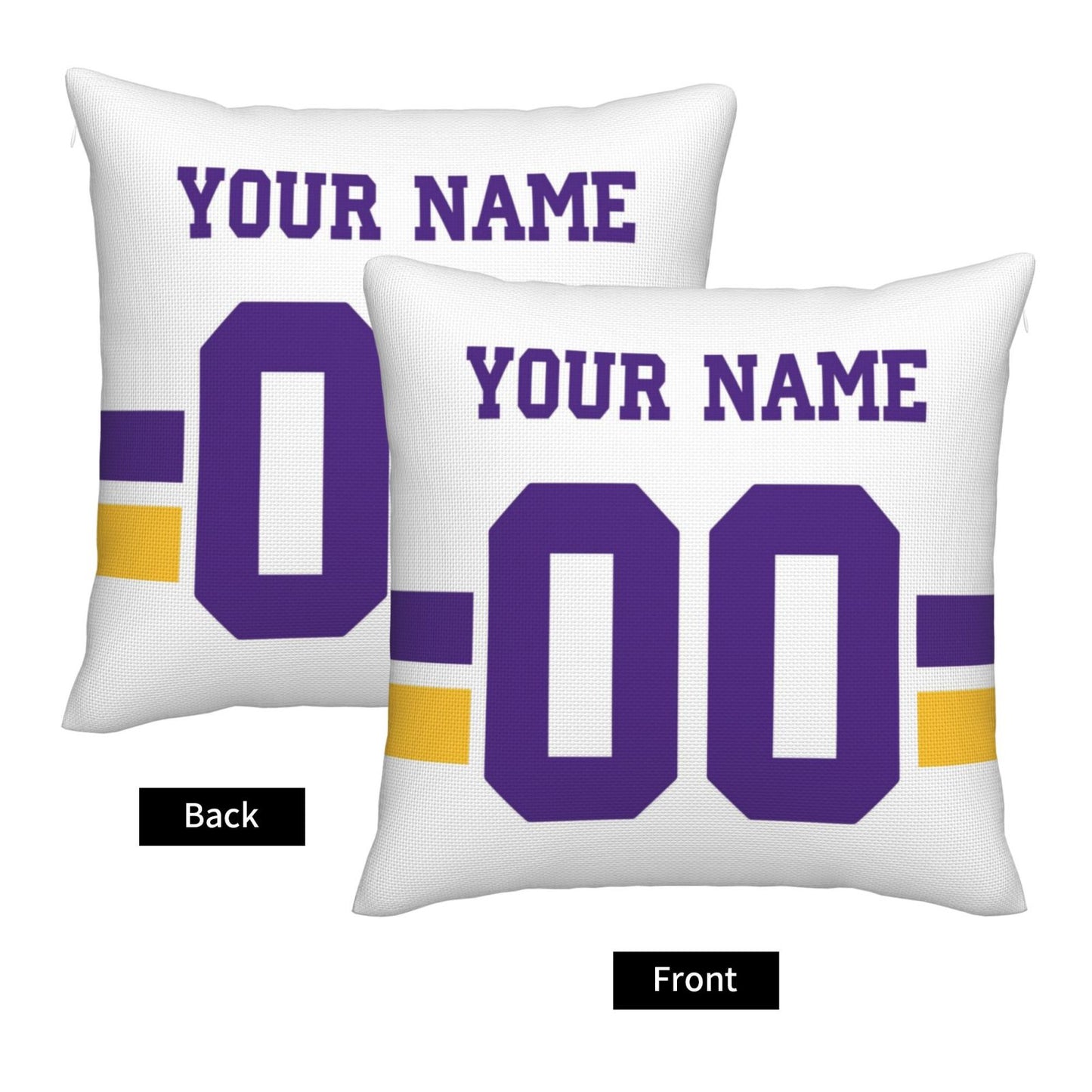 Customized Minnesota Vikings Football Team Decorative Throw Pillow Case Print Personalized Football Style Fans Letters & Number White Pillowcase Birthday Gift