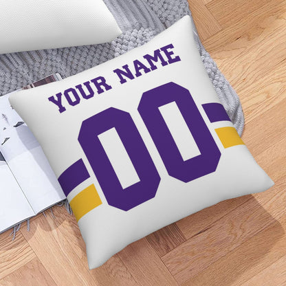 Customized Minnesota Vikings Football Team Decorative Throw Pillow Case Print Personalized Football Style Fans Letters & Number White Pillowcase Birthday Gift