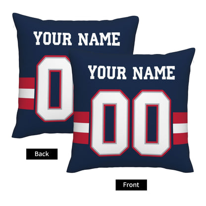 Customized New England Patriots Football Team Decorative Throw Pillow Case Print Personalized Football Style Fans Letters & Number Navy Pillowcase Birthday Gift