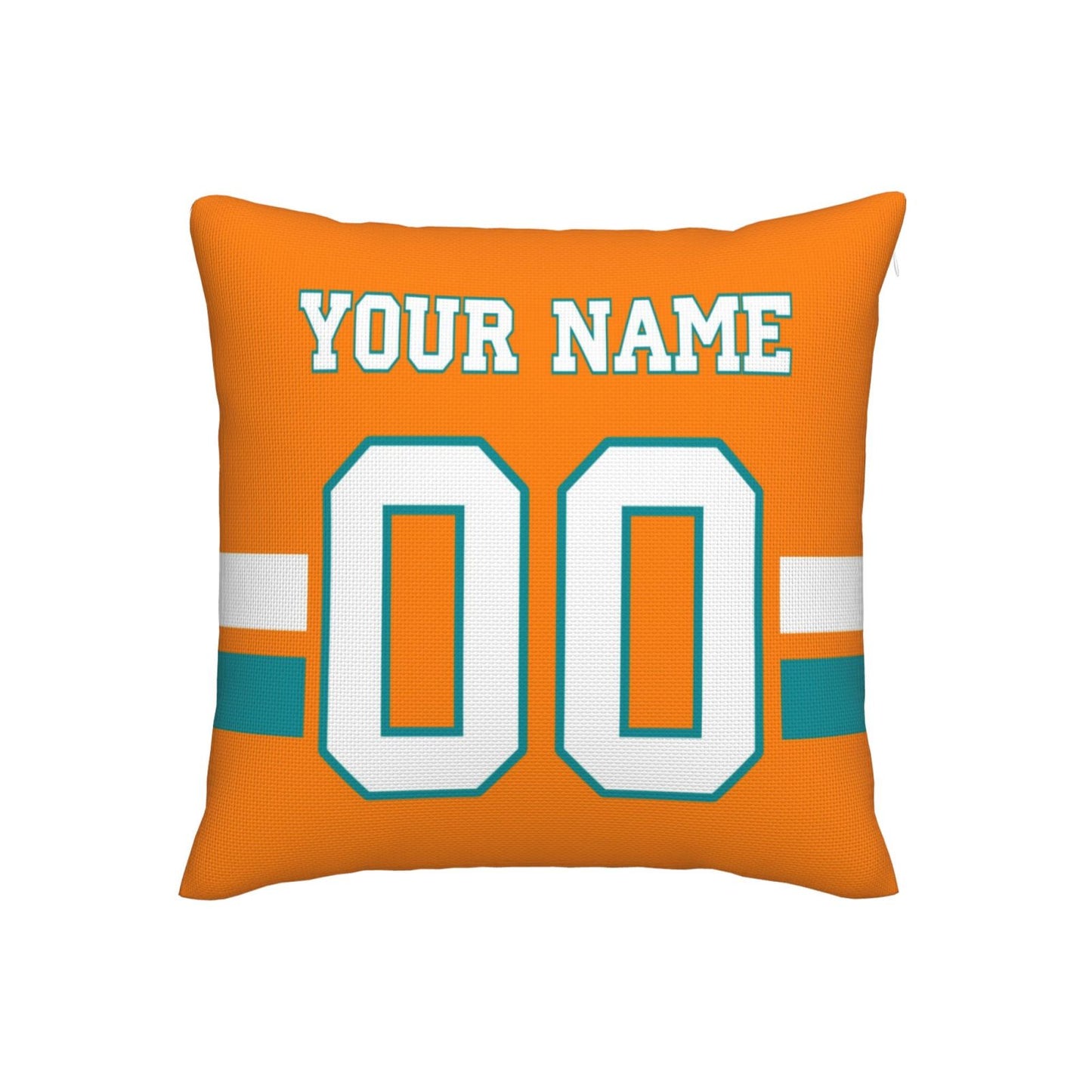 Customized Miami Dolphins Football Team Decorative Throw Pillow Case Print Personalized Football Style Fans Letters & Number Orange Pillowcase Birthday Gift