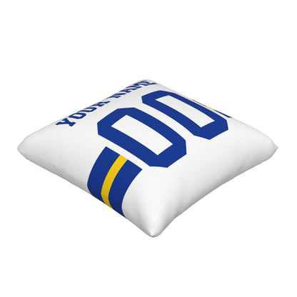 Customized Los Angeles Rams Football Team Decorative Throw Pillow Case Print Personalized Football Style Fans Letters & Number White Pillowcase Birthday Gifts