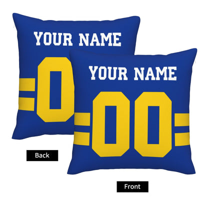 Customized Los Angeles Rams Football Team Decorative Throw Pillow Case Print Personalized Football Style Fans Letters & Number Royal Pillowcase Birthday Gift