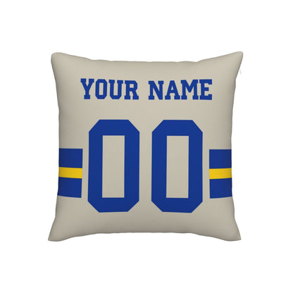 Customized Los Angeles Rams Football Team Decorative Throw Pillow Case Print Personalized Football Style Fans Letters & Number Cream Pillowcase Birthday Gift