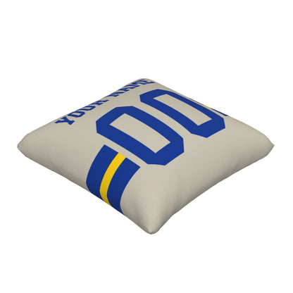 Customized Los Angeles Rams Football Team Decorative Throw Pillow Case Print Personalized Football Style Fans Letters & Number Cream Pillowcase Birthday Gift