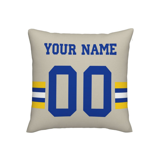 Customized Los Angeles Rams Football Team Decorative Throw Pillow Case Print Personalized Football Style Fans Letters & Number Cream Pillowcase Birthday Gifts