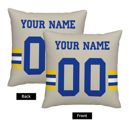 Customized Los Angeles Rams Football Team Decorative Throw Pillow Case Print Personalized Football Style Fans Letters & Number Cream Pillowcase Birthday Gifts