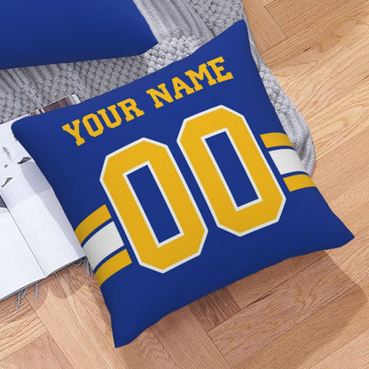 Customized Los Angeles Chargers Football Team Decorative Throw Pillow Case Print Personalized Football Style Fans Letters & Number Royal Pillowcase Birthday Gift