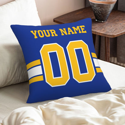 Customized Los Angeles Chargers Football Team Decorative Throw Pillow Case Print Personalized Football Style Fans Letters & Number Royal Pillowcase Birthday Gift