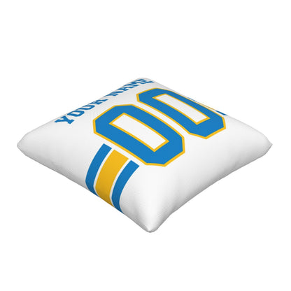 Customized Los Angeles Chargers Football Team Decorative Throw Pillow Case Print Personalized Football Style Fans Letters & Number White Pillowcase Birthday Gift