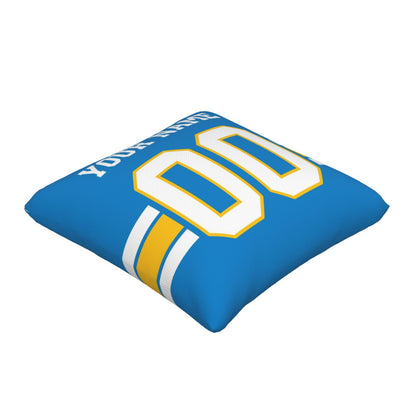 Customized Los Angeles Chargers Football Team Decorative Throw Pillow Case Print Personalized Football Style Fans Letters & Number Powder Blue Pillowcase Birthday Gift