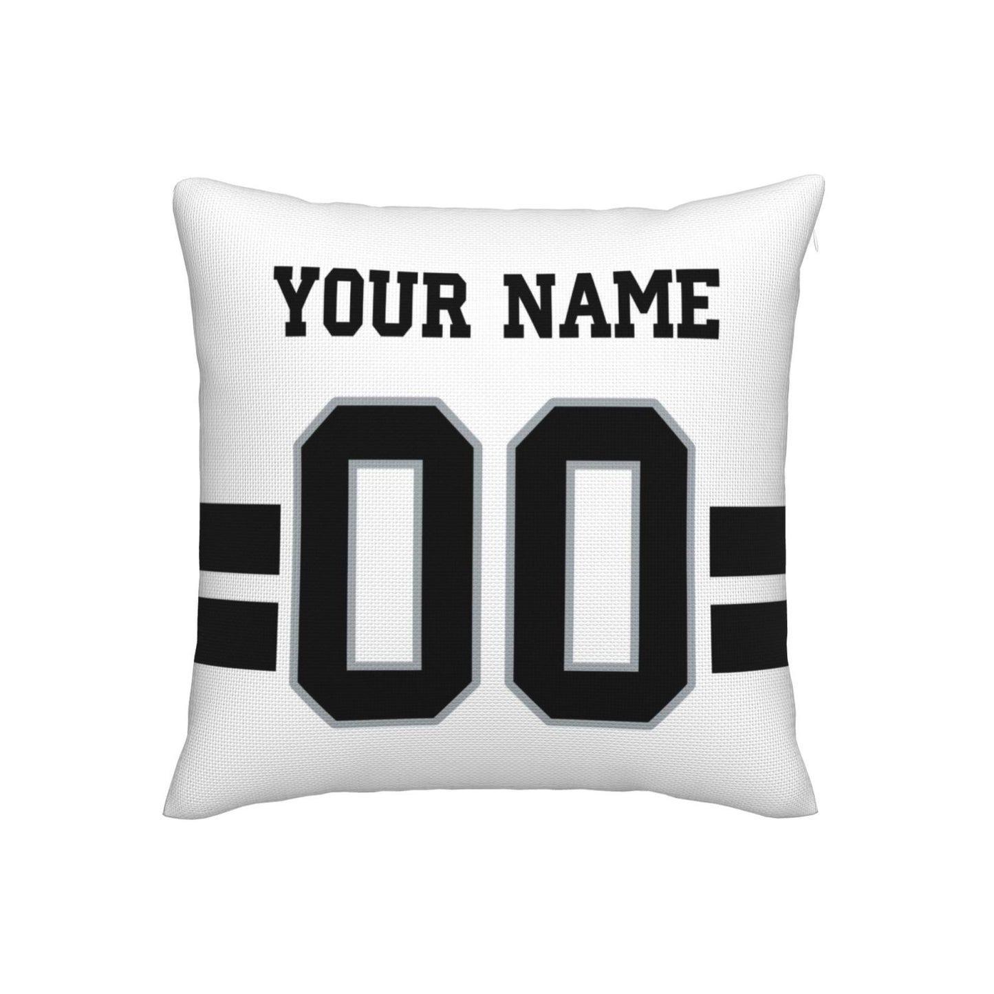 Custom White Las Vegas Raiders Decorative Throw Pillow Case - Print Personalized Football Team Fans Name & Number Birthday Gift