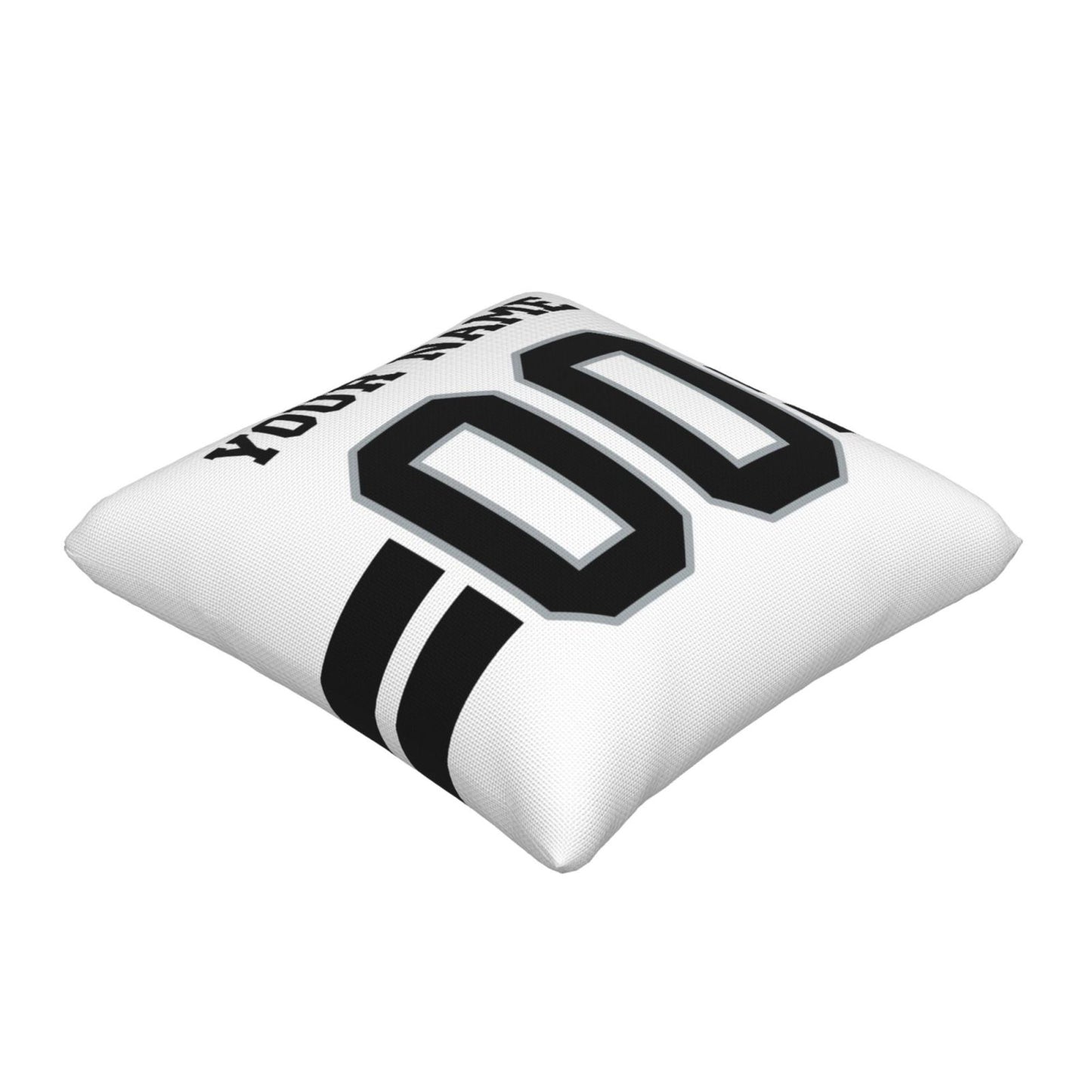 Custom White Las Vegas Raiders Decorative Throw Pillow Case - Print Personalized Football Team Fans Name & Number Birthday Gift