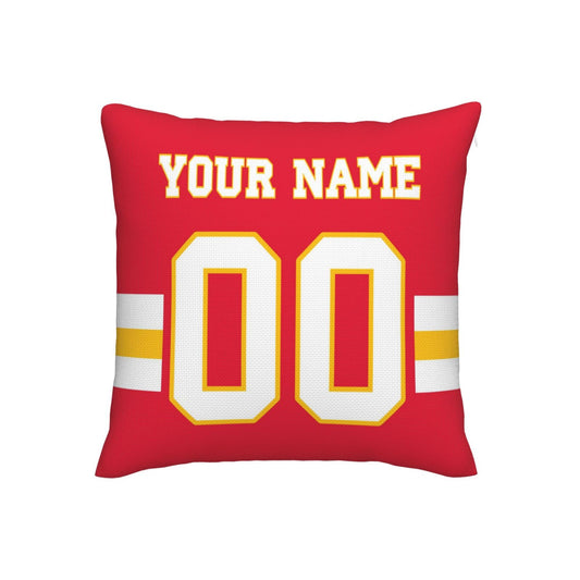 Customized Kansas City Chiefs Football Team Decorative Throw Pillow Case Print Personalized Football Style Fans Letters & Number Red Pillowcase Birthday Gifts