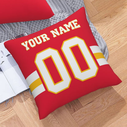 Customized Kansas City Chiefs Football Team Decorative Throw Pillow Case Print Personalized Football Style Fans Letters & Number Red Pillowcase Birthday Gifts