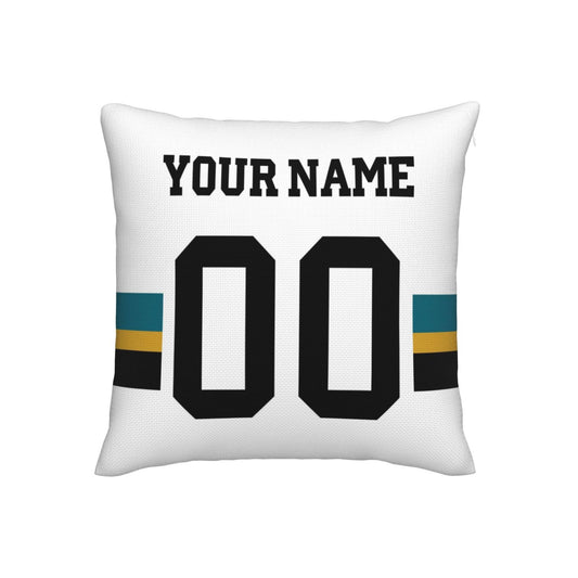 Customized Jacksonville Jaguars Football Team Decorative Throw Pillow Case Print Personalized Football Style Fans Letters & Number White Pillowcase Housewarming Gifts