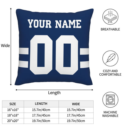 Customized Indianapolis Colts Football Team Decorative Throw Pillow Case Print Personalized Football Style Fans Letters & Number Royal Pillowcase Housewarming Gifts