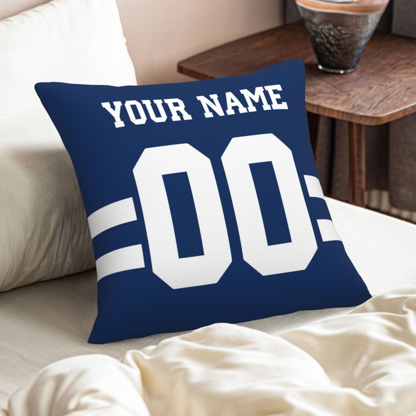 Customized Indianapolis Colts Football Team Decorative Throw Pillow Case Print Personalized Football Style Fans Letters & Number Royal Pillowcase Housewarming Gifts