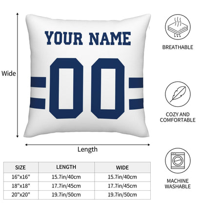 Customized Indianapolis Colts Football Team Decorative Throw Pillow Case Print Personalized Football Style Fans Letters & Number White Pillowcase Housewarming Gifts