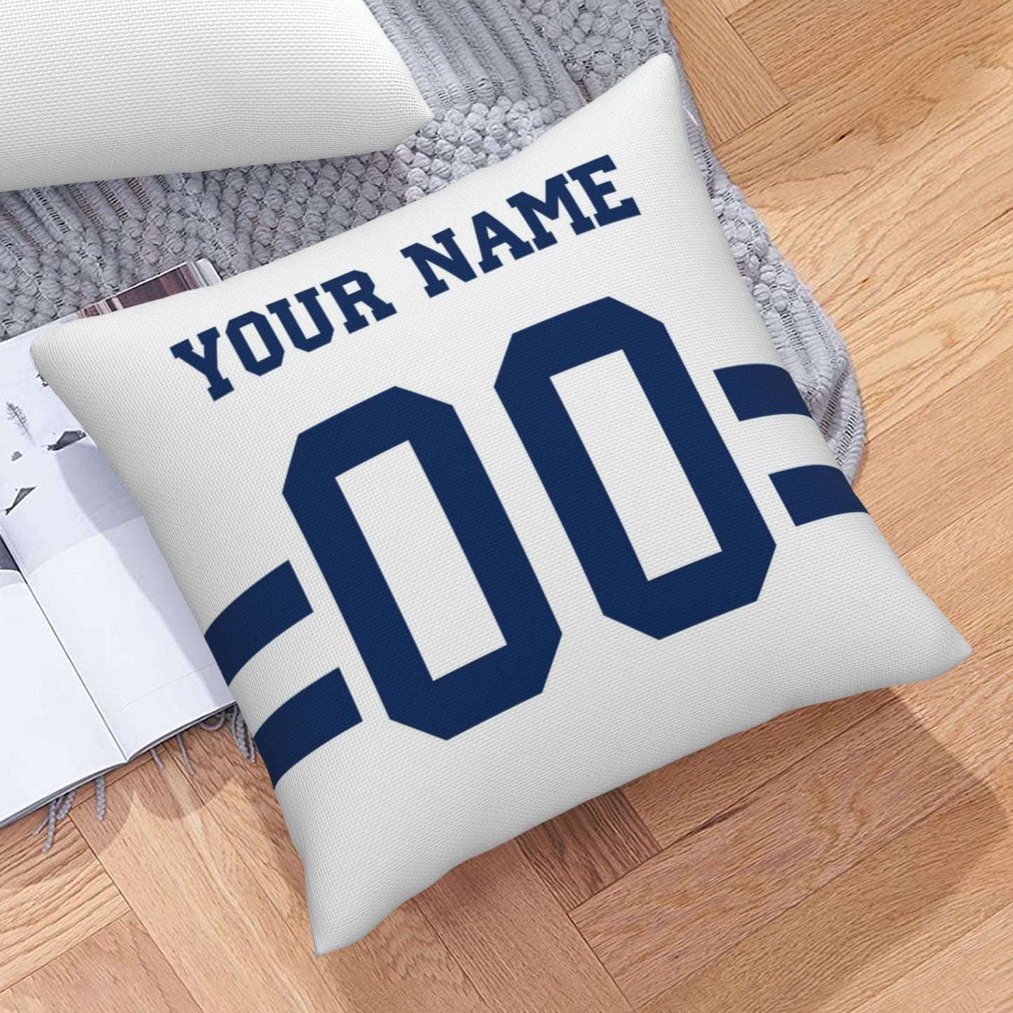 Customized Indianapolis Colts Football Team Decorative Throw Pillow Case Print Personalized Football Style Fans Letters & Number White Pillowcase Housewarming Gifts