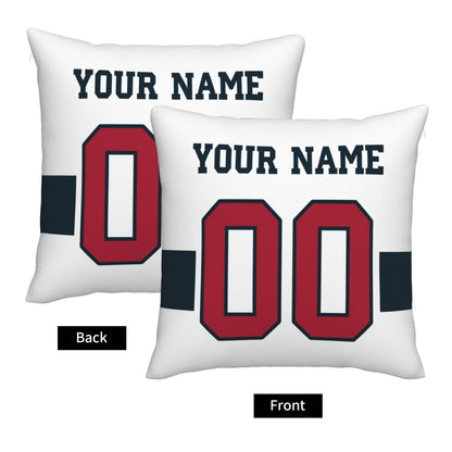 Customized Houston Texans Football Team Decorative Throw Pillow Case Print Personalized Football Style Fans Letters & Number White Pillowcase Birthday Gift