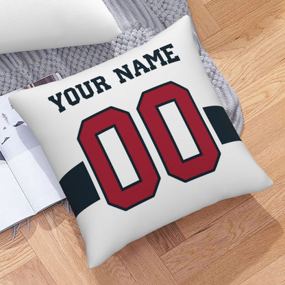 Customized Houston Texans Football Team Decorative Throw Pillow Case Print Personalized Football Style Fans Letters & Number White Pillowcase Birthday Gift