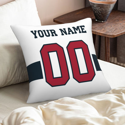 Customized Houston Texans Football Team Decorative Throw Pillow Case Print Personalized Football Style Fans Letters & Number White Pillowcase Birthday Gift