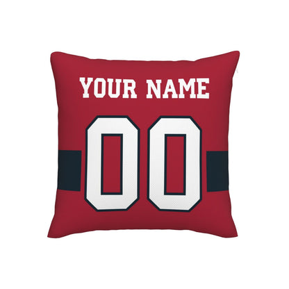 Customized Houston Texans Football Team Decorative Throw Pillow Case Print Personalized Football Style Fans Letters & Number Red Pillowcase Birthday Gift