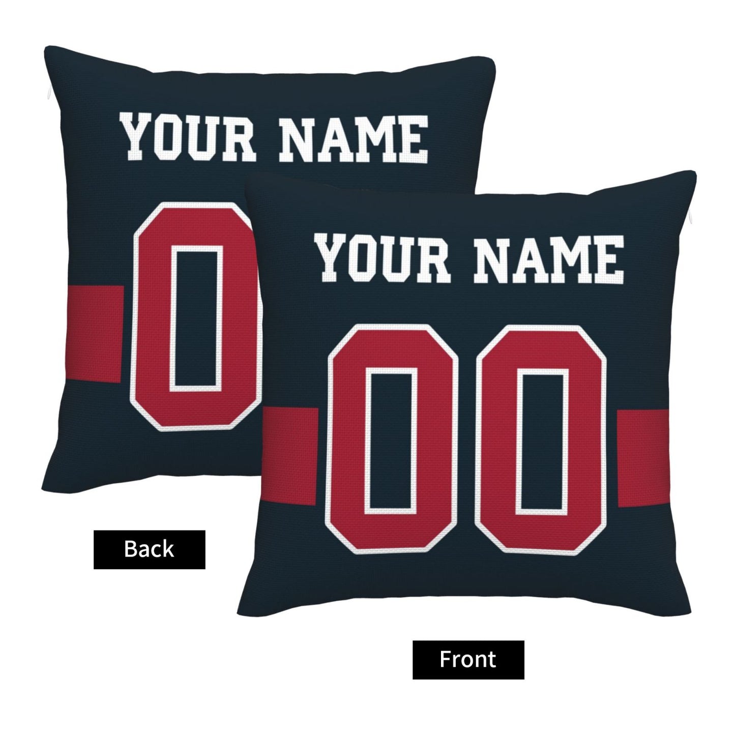 Customized Houston Texans Football Team Decorative Throw Pillow Case Print Personalized Football Style Fans Letters & Number Navy Pillowcase Birthday Gift