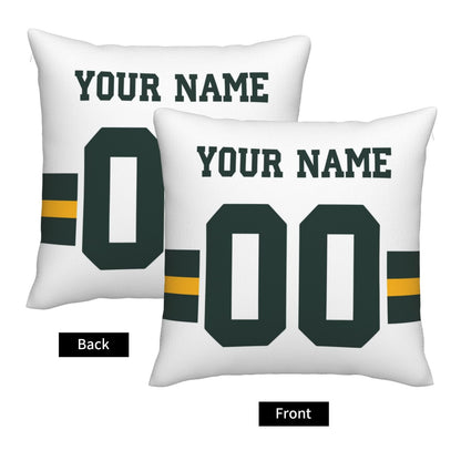 Customized Green Bay Packers Football Team Decorative Throw Pillow Case Print Personalized Football Style Fans Letters & Number White Pillowcase Birthday Gift