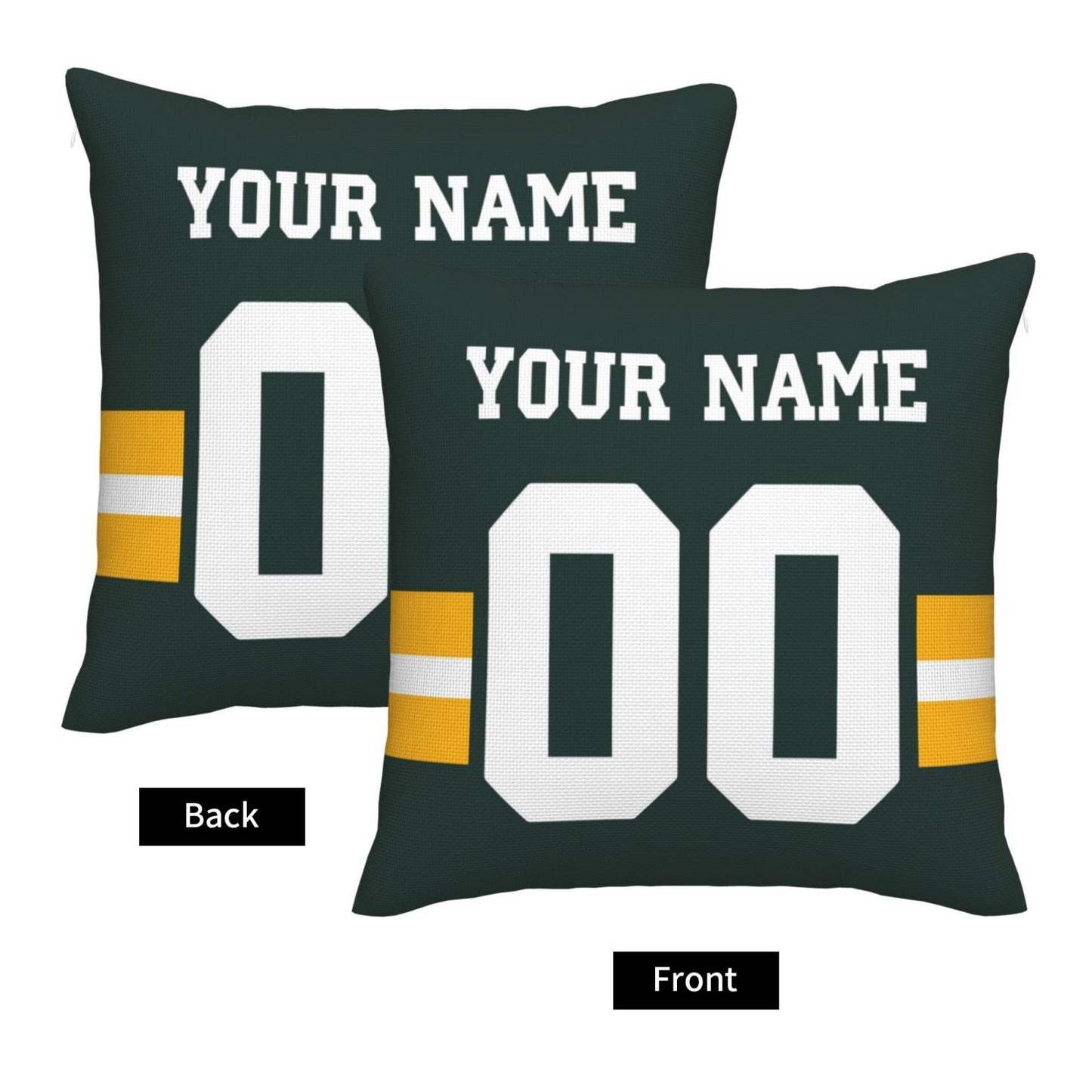 Customized Green Bay Packers Football Team Decorative Throw Pillow Case Print Personalized Football Style Fans Letters & Number Green Pillowcase Birthday Gift