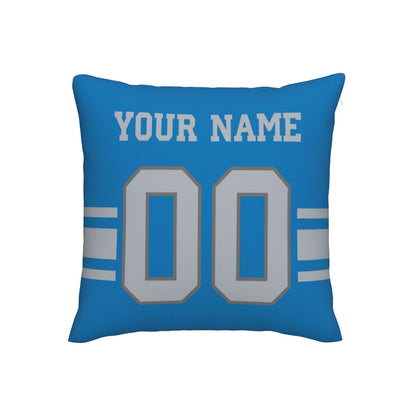 Customized Detroit Lions Football Team Decorative Throw Pillow Case Print Personalized Football Style Fans Letters & Number Blue Pillowcase Birthday Gift