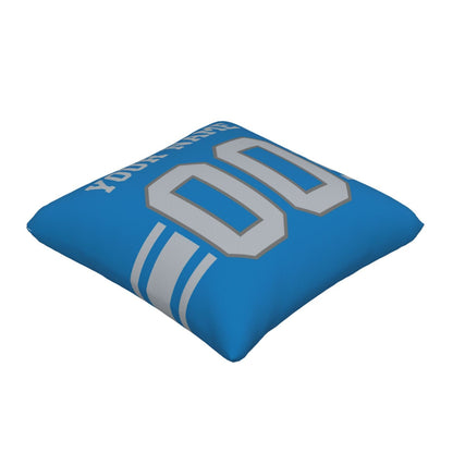 Customized Detroit Lions Football Team Decorative Throw Pillow Case Print Personalized Football Style Fans Letters & Number Blue Pillowcase Birthday Gift