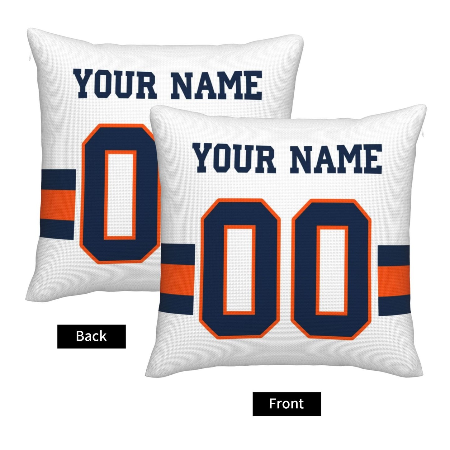 Customized Denver Broncos Football Team Decorative Throw Pillow Case Print Personalized Football Style Fans Letters & Number White Pillowcase Birthday Gift