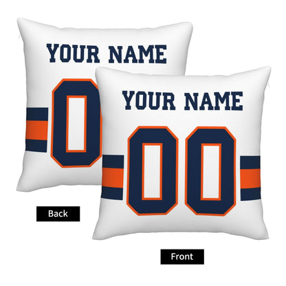 Customized Denver Broncos Football Team Decorative Throw Pillow Case Print Personalized Football Style Fans Letters & Number White Pillowcase Birthday Gift