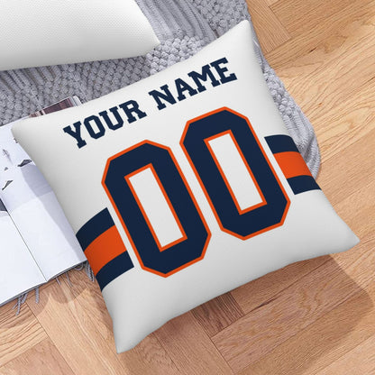 Customized Denver Broncos Football Team Decorative Throw Pillow Case Print Personalized Football Style Fans Letters & Number White Pillowcase Birthday Gift