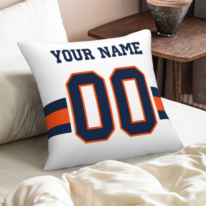Customized Denver Broncos Football Team Decorative Throw Pillow Case Print Personalized Football Style Fans Letters & Number White Pillowcase Birthday Gift
