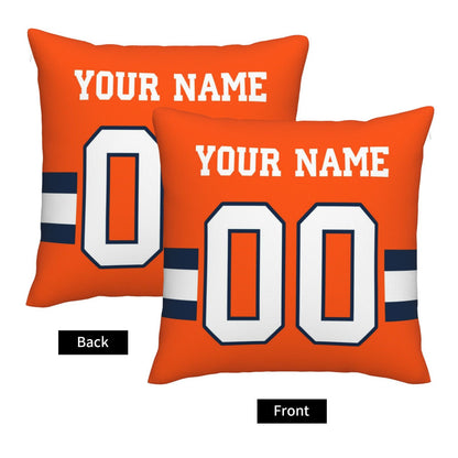 Customized Denver Broncos Football Team Decorative Throw Pillow Case Print Personalized Football Style Fans Letters & Number Orange Pillowcase Birthday Gift