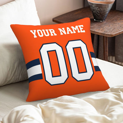 Customized Denver Broncos Football Team Decorative Throw Pillow Case Print Personalized Football Style Fans Letters & Number Orange Pillowcase Birthday Gift