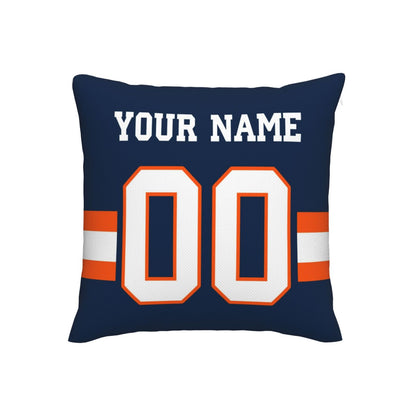 Customized Denver Broncos Football Team Decorative Throw Pillow Case Print Personalized Football Style Fans Letters & Number Navy Pillowcase Birthday Gift