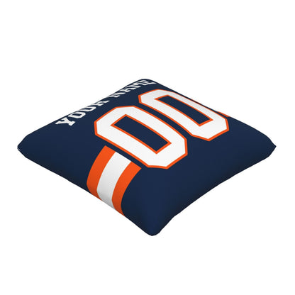 Customized Denver Broncos Football Team Decorative Throw Pillow Case Print Personalized Football Style Fans Letters & Number Navy Pillowcase Birthday Gift