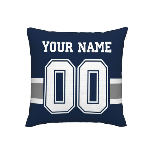 Customized Dallas Cowboys Football Team Decorative Throw Pillow Case Print Personalized Football Style Fans Letters & Number Navy Pillowcase Birthday Gift