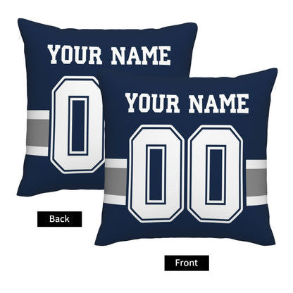 Customized Dallas Cowboys Football Team Decorative Throw Pillow Case Print Personalized Football Style Fans Letters & Number Navy Pillowcase Birthday Gift